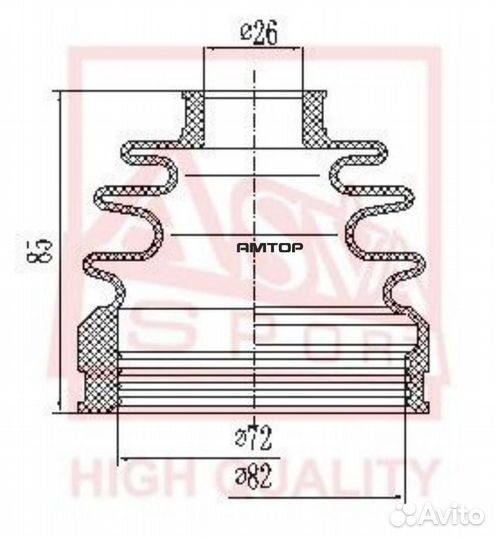 Asva asbt-incw5 Пыльник шрус (комплект без смазки)