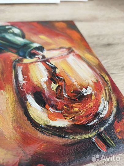 Картина с вином маслом на холсте