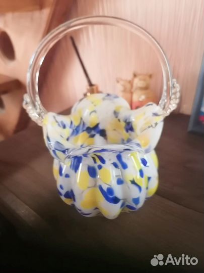 Ваза для цветов цветное стекло СССР