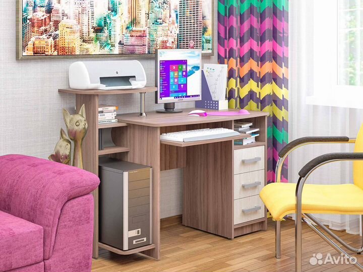 Стол компьютерный с тумбой и надстройкой ск-4