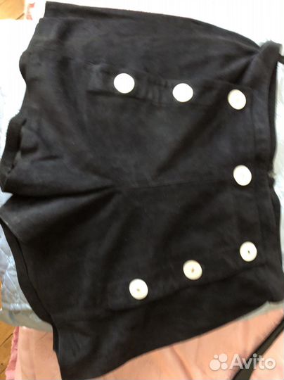 Шорты замшевые темно синие 44размер