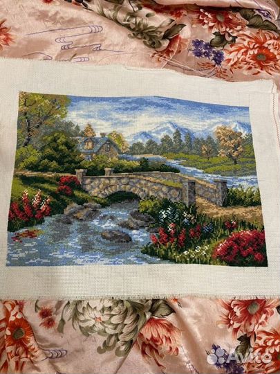 Картина готовая вышивка пейзаж