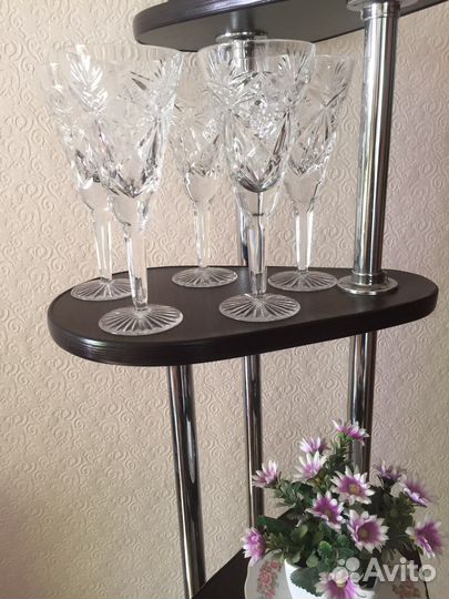 Фужеры хрустальные СССР, бокалы богемское стекло