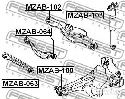 Febest mzab-100 Сайлентблок заднего продольного ры