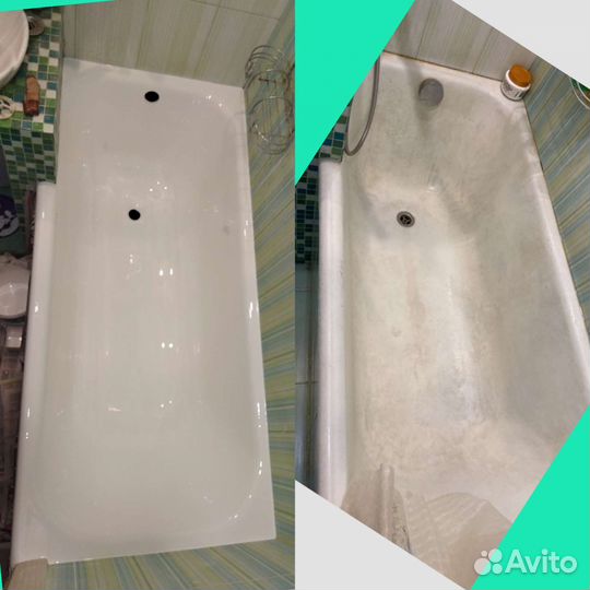 Реставрация ванн жидким акрилом, литьевым мрамором