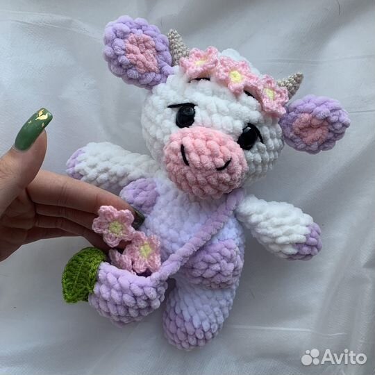 Мягкая игрушка, корова ручной работы