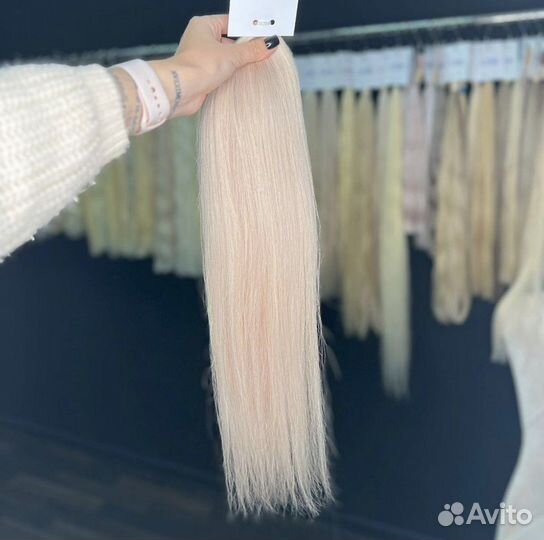 Волосы для наращивания 50 см блонд