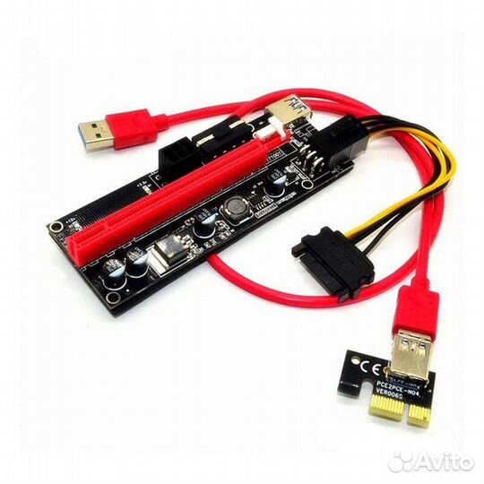 Райзер PCI-E VER 009S Multi (2x6 Pin, Molex).Новые