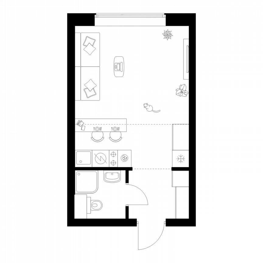 Квартира-студия, 25,3 м², 36/50 эт.