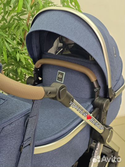 Новая коляска 3в1 Luxmom A6 (синий)