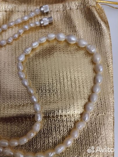 Бусы из натурального жемчуга 45 см