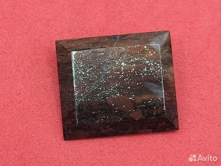 Брошь камень Яшма / 35*30 мм