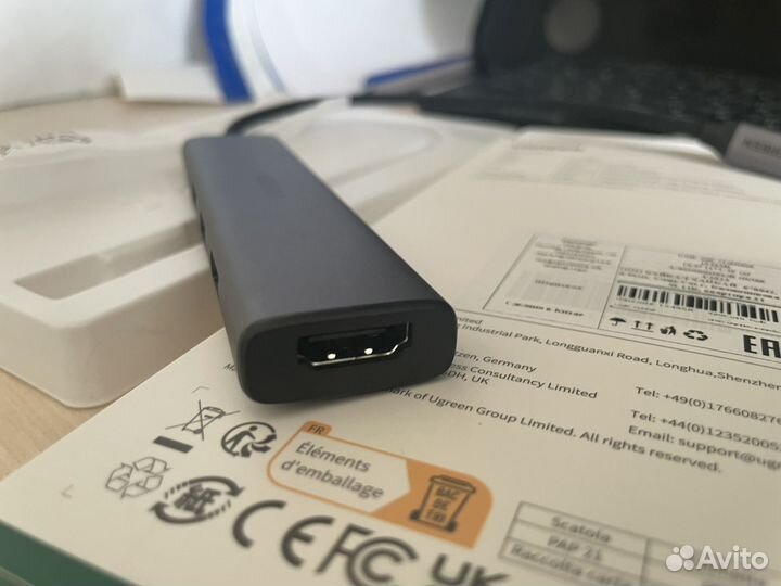 Ugreen USB-C Adapter 5 в 1, 4K 30Hz (док-станция)