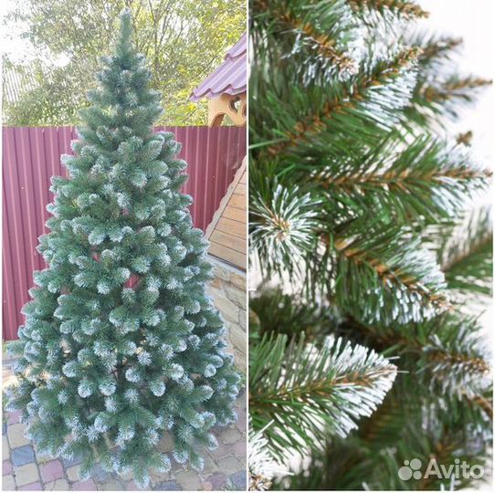 Елка искусственная с шишками, ягодами 180+гирлянда