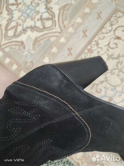 Сапоги демисезонные замшевые натуральная замша 38