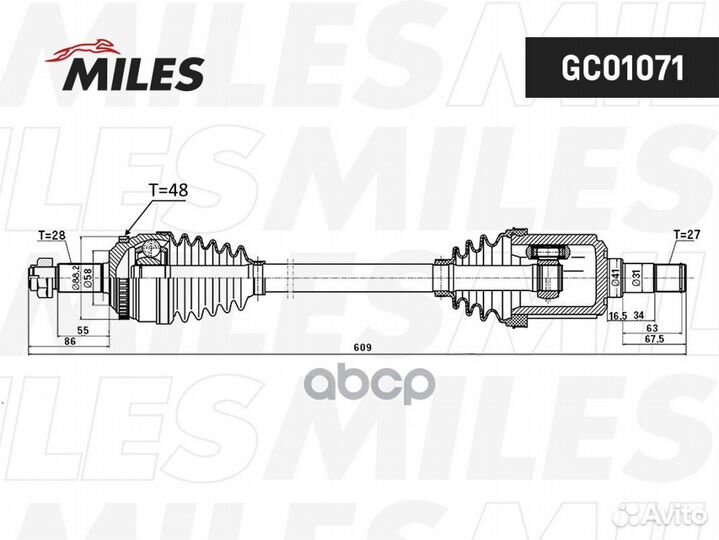 Привод в сборе ssangyong actyon II (10) MT