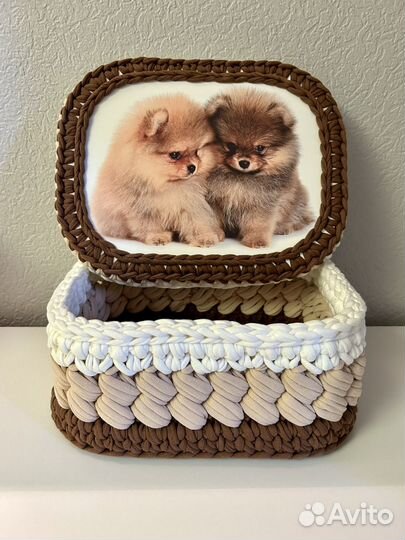 Вязанные корзинки ручной работы