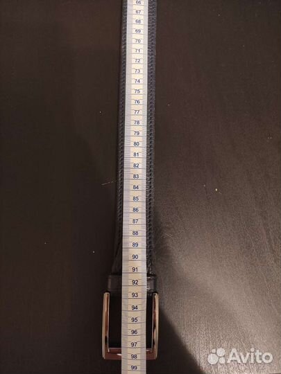 Ремень натур кожа тёмно-синий 93 см