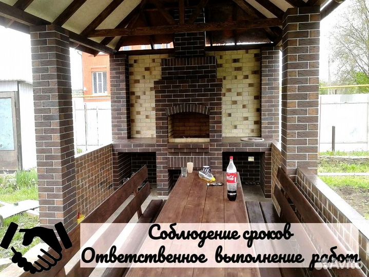 Зона барбекю, кладка печей