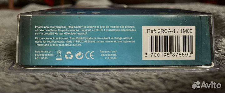 Межблочный кабель Real Cable 2RCA-1, 1 метр