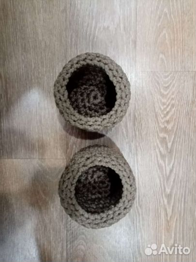 Вязаные корзинки