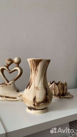 Декоративные статуэтки набор, подсвечник, ваза