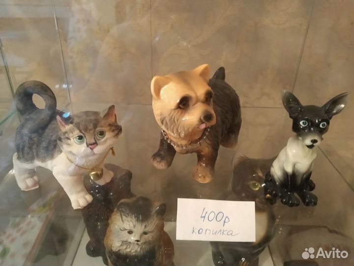 Продам статуэтки кошек и собак фарфор, керамика, п