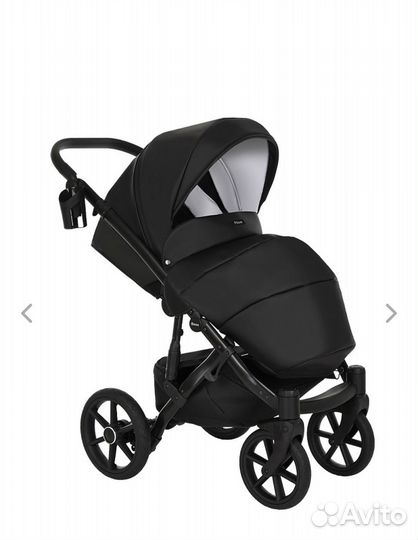 Детская коляска Pituso Moon Кожа 2 в 1 M020 Black