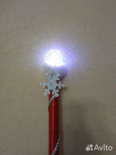 Посох новогодний для Деда Мороза, красный, синий