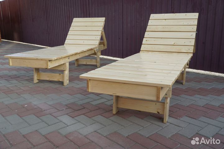 Шезлонг лежак деревянный