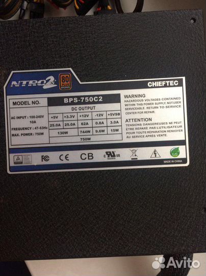 Блок питания Сhieftec 750W