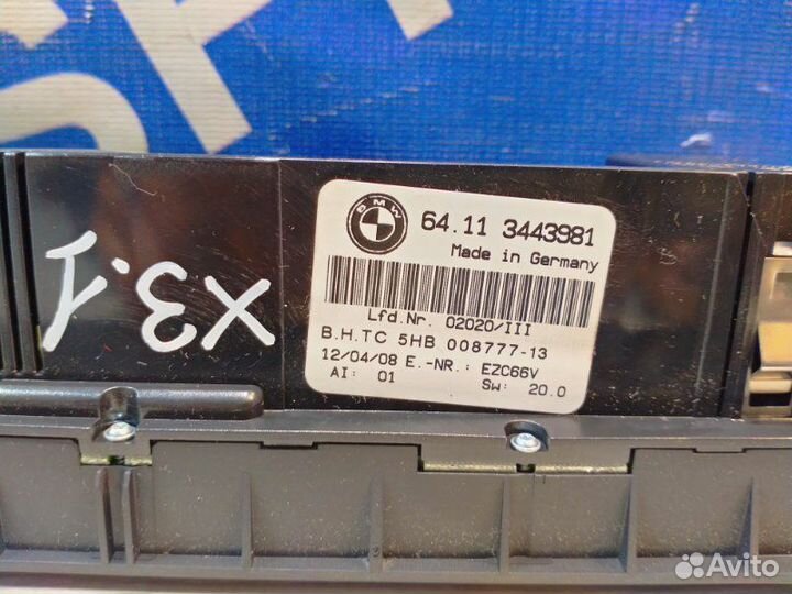 Блок управления климат контролем Bmw X3 E83 LCI