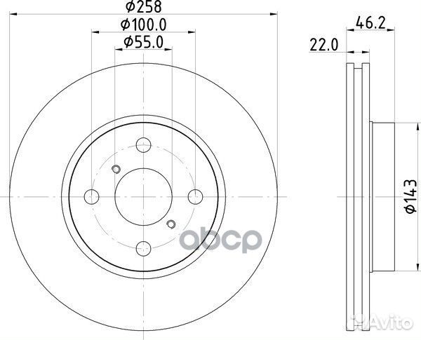 Диск тормозной перед toyota yaris (P9 ) 1