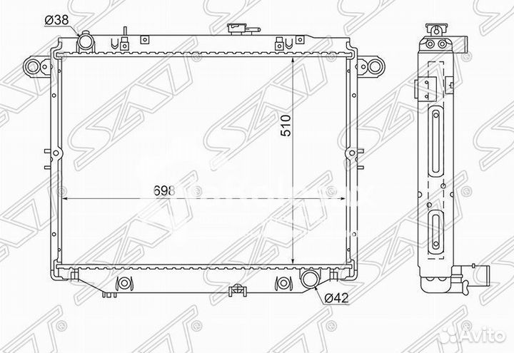 Радиатор toyota land cruiser 100/lexus LX470 UZJ100 V8 4.7 98