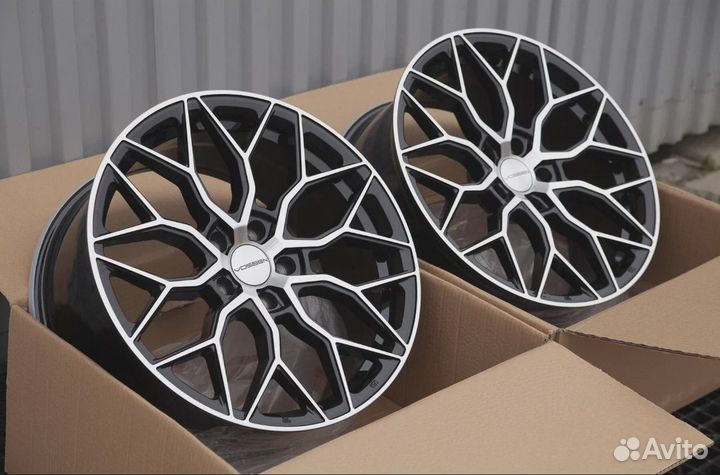 Диски Р 17 5*108 Vossen HF 2 черные с полировкой