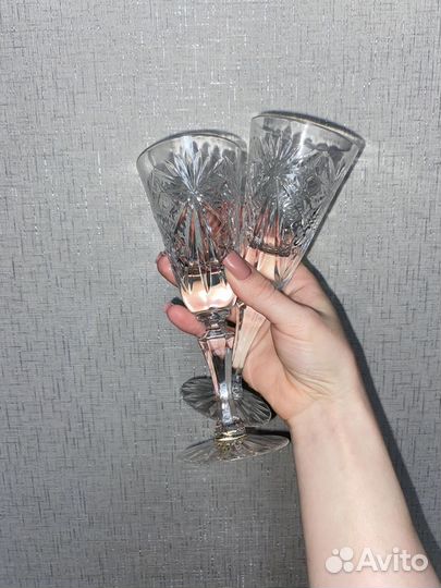 Хрустальные бокалы для шампанского