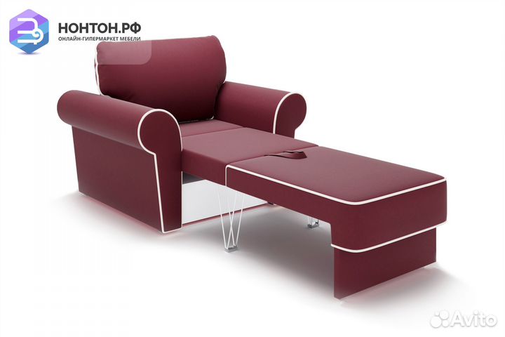 Кресло еврокнижка Прованс бордовое