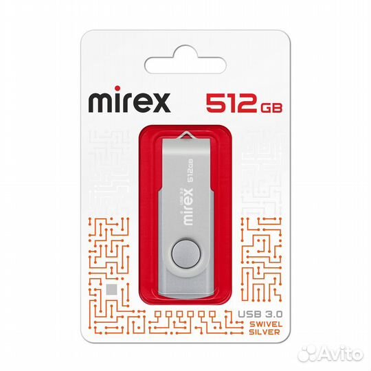 Флешка 3.0 512 Гб Mirex Swivel Silver