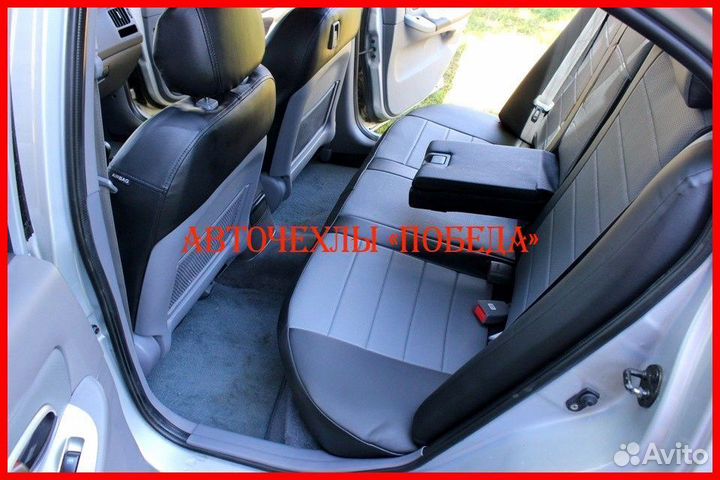 Чехлы Hyundai Elantra 4 HD из экокожи чёрно-серые