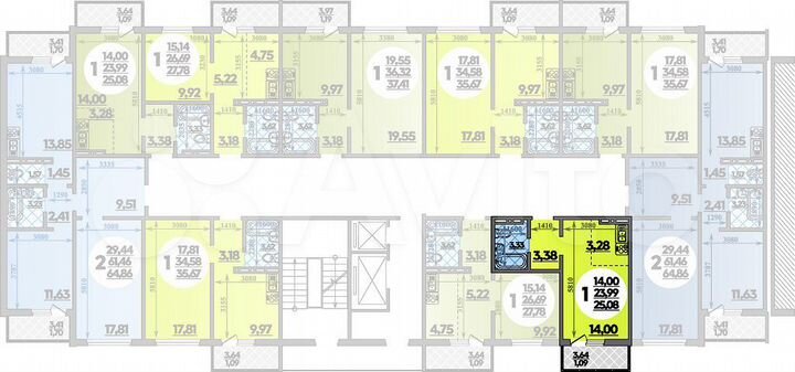 Квартира-студия, 25,1 м², 9/18 эт.