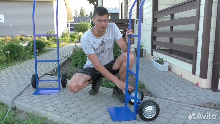 Металлическая двухколесная тележка для грузов кг-1