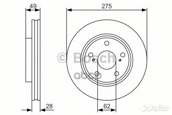 Диск тормозной 0986479R58 Bosch