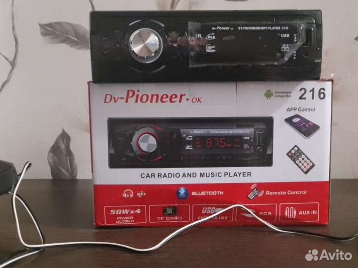 Продаю автомагнитолу aux, Pioneer, bluetooth