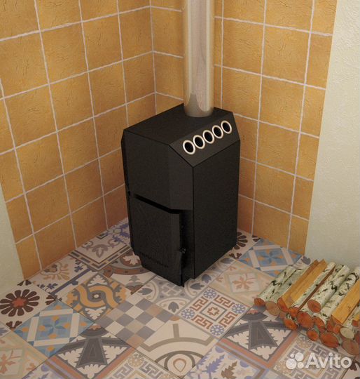 Отопительная печь топ-модель-140 со стальной дверц