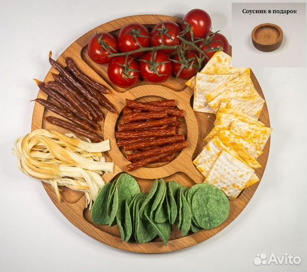 Менажница из дерева новая круглая