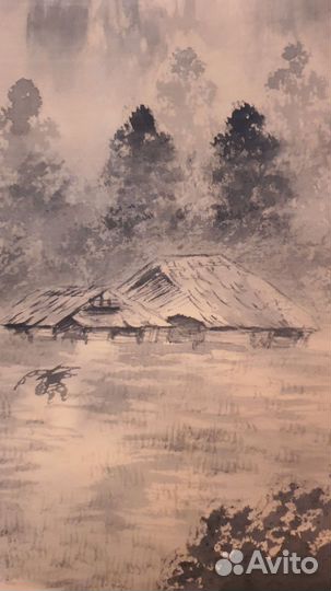 Японские живописные свитки,винтаж,листайте