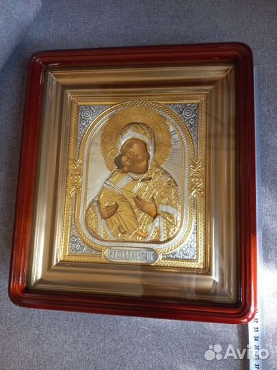 Серебряная икона (960 проба) Владимирской Б.М