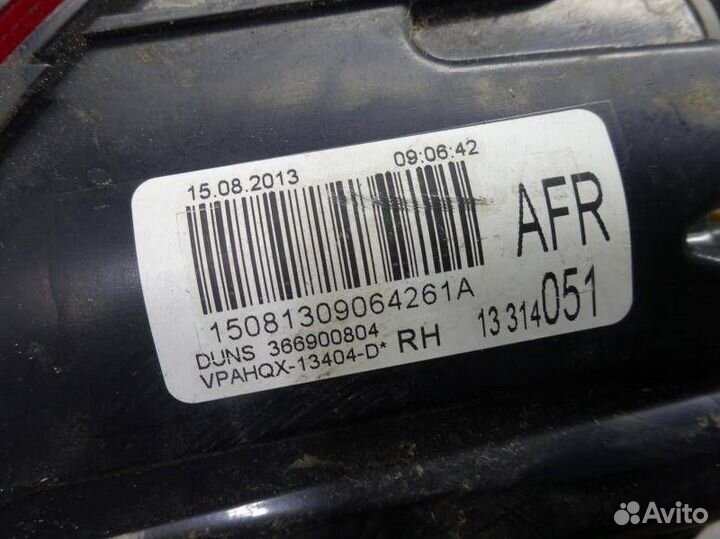 Фонарь задний правый Opel Astra J рест. 2013