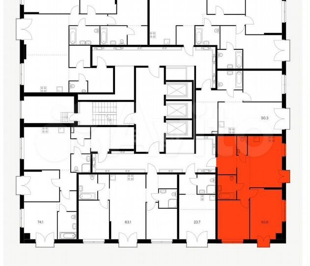 2-к. квартира, 65,6 м², 7/12 эт.