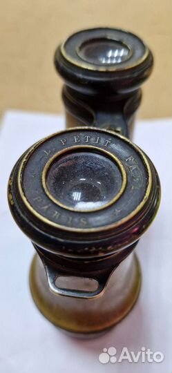 Старинный медный бинокль Франция винтаж